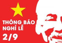 Thông Báo Lịch Nghỉ Lễ 02 / 09 / 2018 